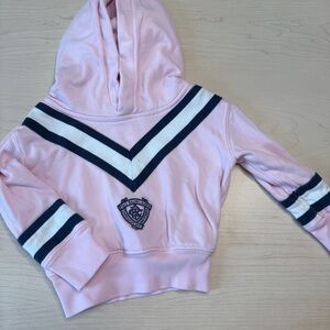 Ralph Lauren Pink Kids Hoodie with Navy Stripes
